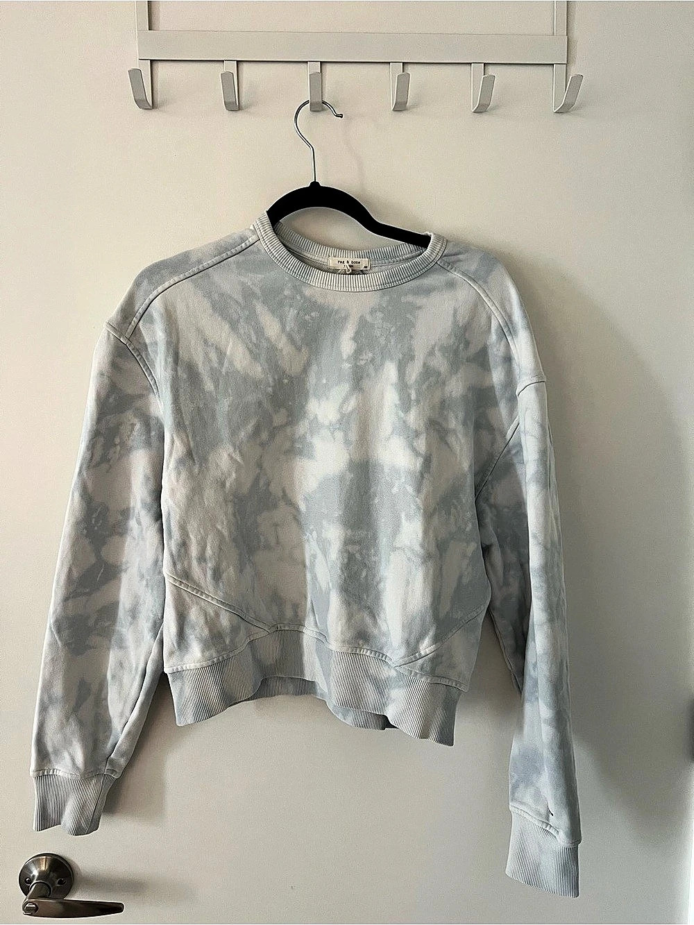 rag & bone City Tie-Dye Sweatshirt Gray & White